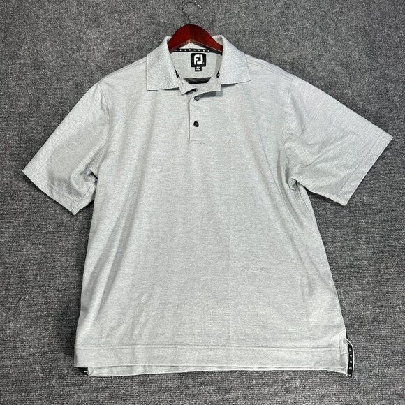 FootJoy Other - FJ FootJoy Polo Shirt Mens Medium Gray Knit Short Sleeve Logo on Back Split Hem